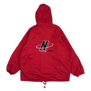 VINTAGE NIKE WINDBREAKER JACKET XL MENS HOODIE RED SWEATSHIRT TRAVIS FULL ZIP